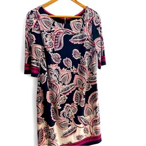 Elisa J.  Elegant Paisley Print Midi Dress